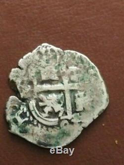 Spain 1681 Charles Carlos II Potosi Mint 1 Reales Shipwreck  Silver Cob Coin