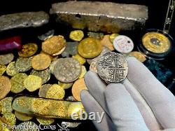 Spain Full Date 1593! 2 Reales Atocha Era Cob Pirate Silver Coins