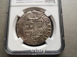 Spain silver cob, 8 Reales Philip II (1556-98), AU 55