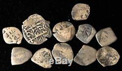 Spanish Colonial 1630-1750 1/2, 1 & 2 Reales Cobs, Lot Of (11) Silver Coins