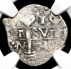 Spanish Colonial Era Peru. Philip V, 1732-L N, Silver Cob Real, NGC Clipped