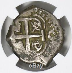 Spanish Colonial Potosi Bolivia 1754-P C Silver Cob 2 Reales NGC Details