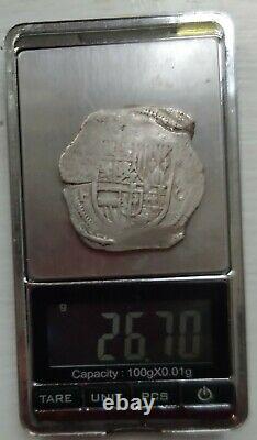Spanish Mexico Silver 8 Reales OMF 1600s Pirate Cob Coin # 4-13