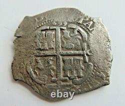Spanish Shipwreck Silver Cob Coin 8 Reales Potosi Charles II #13414