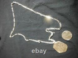 Spanish Silver Treasure Cob 8 Reales c1700, 37g with 24 Inch silver. 925 Chain