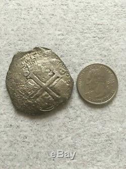 Spanish Treasure Coin Lot. 2 Cobs (1 Very Fine), 2 Slabbed 8 Reals