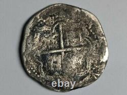 Spanish colonial 2 Reales silver cob (pirate) 6.67 g