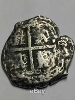 Spanish colonial 8 Reales silver cob (pirate) 20.49 g