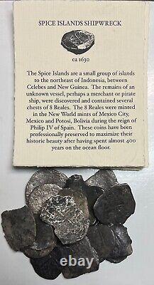Spice Islands Shipwreck Silver Cob Piece of 8 circa 1630 Philip IV Low Grade