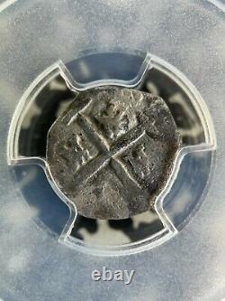Undated Spanish Colonial 1/2 Real Cob PCGS F Lot#G985 Silver