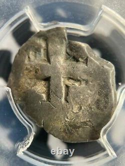 Undated Spanish Colonial 1/2 Real Cob PCGS VG8 Lot#G1220 Silver