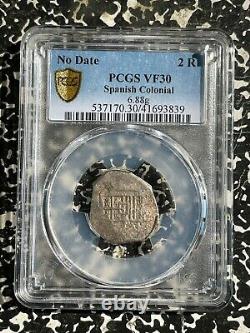 Undated Spanish Colonial 2 Reales Cob PCGS VF30 Lot#G981 Silver