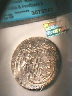 Undergraded Silver Cob! 1504 Toledo Mint Spain Real Isabella & Ferdinand II