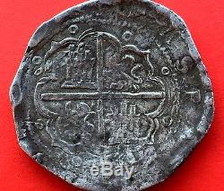¡¡ VERY RARE! Silver cob 8 Reales of Philip II. Toledo mint. Assayer M