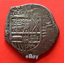 ¡¡ VERY RARE! Silver cob coin 4 Reales of Philip III. Mint Toledo. 1619. P