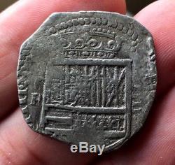 ¡¡ VERY RARE! Silver cob coin 4 Reales of Philip III. Mint Toledo. 1622. P