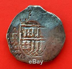 ¡¡ VERY RARE! Silver cob coin 8 Reales Carlos II. Mint Sevilla. Type Maria