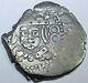 Valencia 1600s Spanish Silver 1 Real Piece of 8 Reales Colonial Cob Pirate Coin