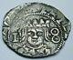 Valencia 1642 Spanish Silver 1 Reales Antique 1600's Colonial Cob Pirate Coin