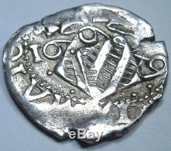 Valencia Spanish 1649 Double Struck Silver 1 Reales Piece of 8 Real Old Cob Coin