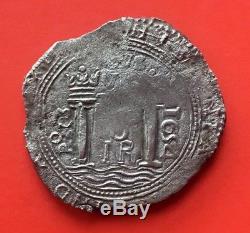 ¡¡ Very Rare! Silver Cob 8 Reales Philip Iv. Santa Fe Nuevo Reino. 1654