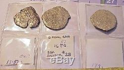 Wholesale Lot of 3 8 Reales Shipwreck Silver Treasure Cob Coins Sea Pirate